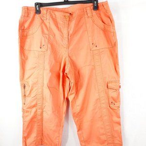Style & Co Womens Orange Cargo Capris Plus Size20W